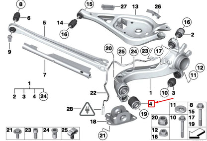 NEW BMW Z4 ROADSTER E89 REAR TRAILING ARM RUBBER MOUNTING 33326785200 ORIGINAL