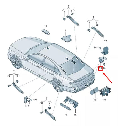 NEW AUDI A8 4N LEFT TELEPHONE AERIAL RETAINER 4N0035525