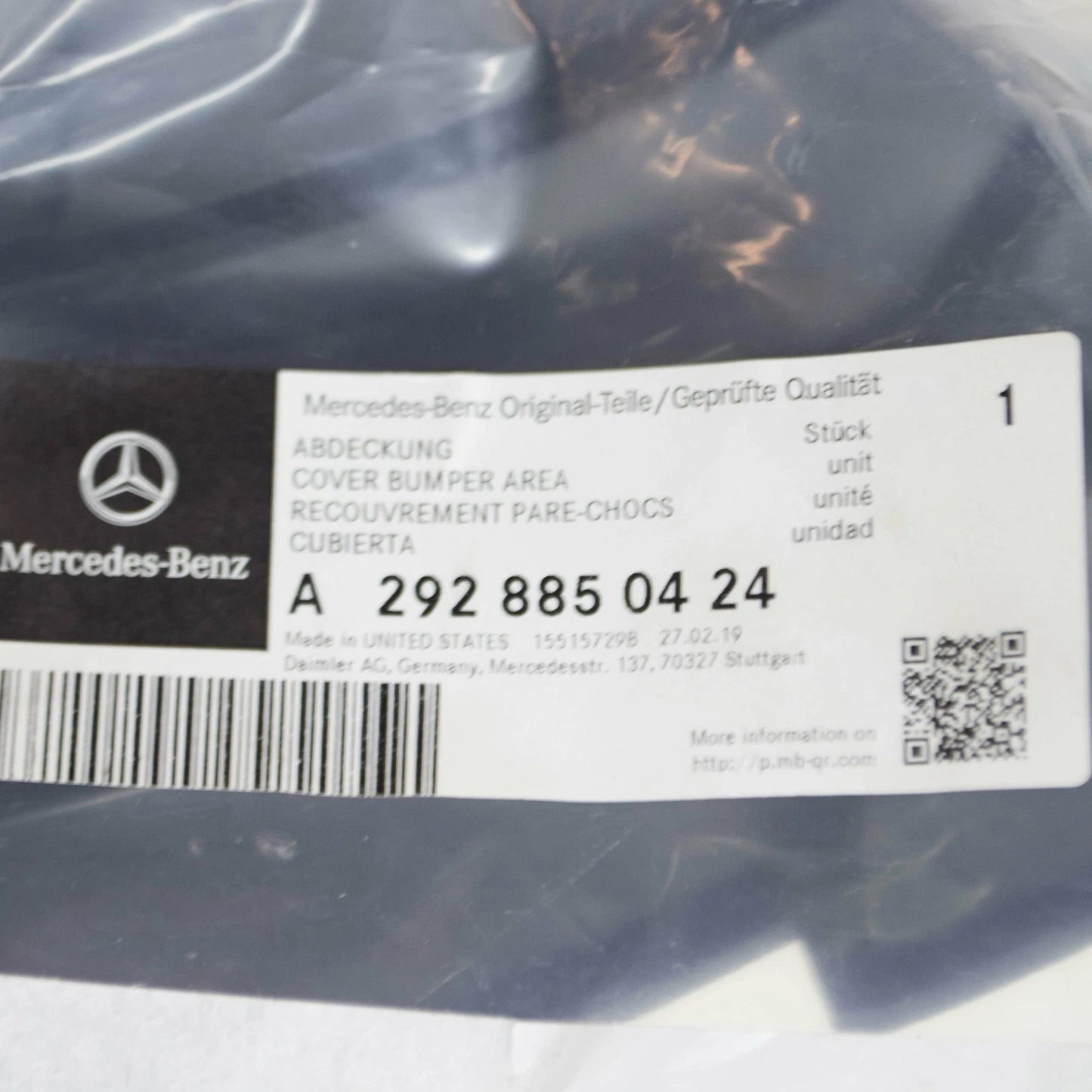 NEW MB GLE COUPE C292 FRONT BUMPER LEFT SIDE COVER A2928850424 ORIGINAL