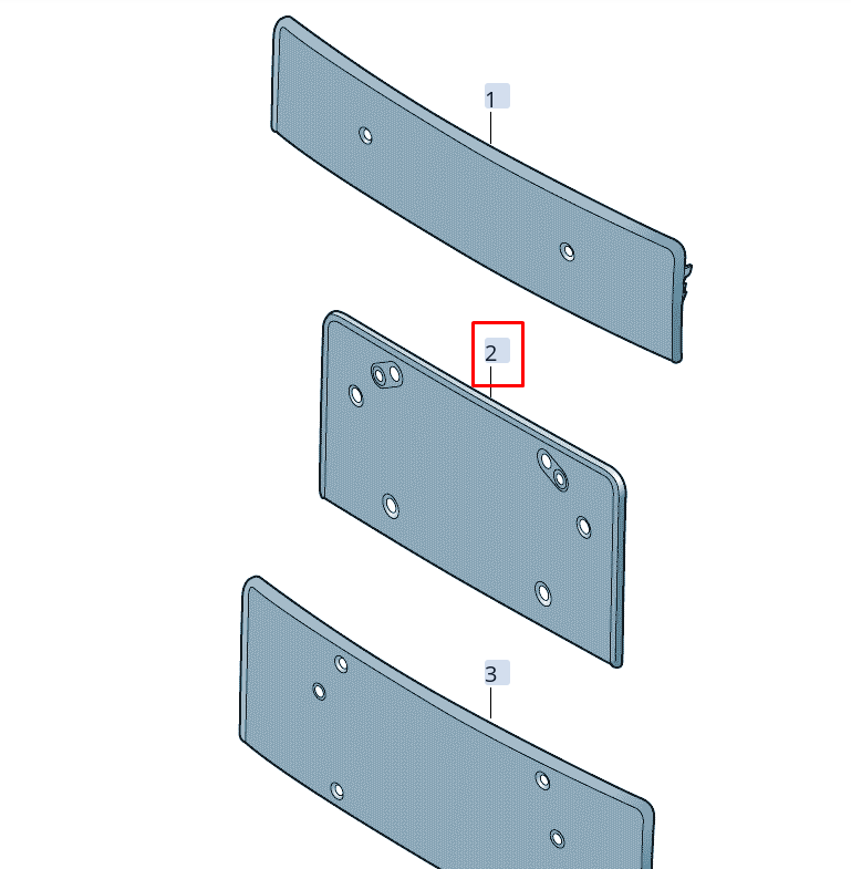 new audi r8 4s front bumper license number holder 4s0807287arp5 original