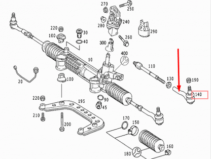 new mb e-class w210 steering rack right tie rod a2103381015 original