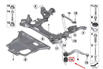 NEW BMW 3 F30 FRONT CONTROL ARM BUSHING 31126854729 6854729 ORIGINAL