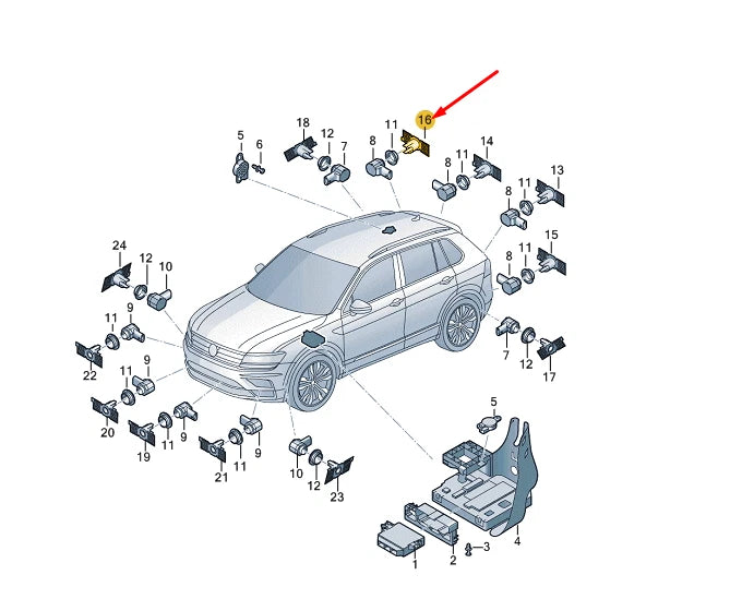 NEW VW TIGUAN ALLSPACE AD MK2 REAR RIGHT PARK SENSOR BRACKET 5NL919492 ORIGINAL