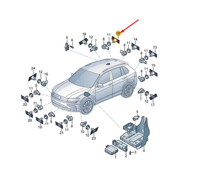 NEW VW TIGUAN ALLSPACE AD MK2 REAR RIGHT PARK SENSOR BRACKET 5NL919492 ORIGINAL