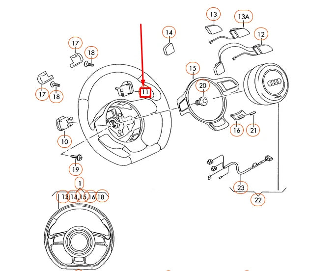 NEW AUDI A3 8P RIGHT STEERING WHEEL SHIFT PADDLE 8J0951528C3Q7 ORIGINAL