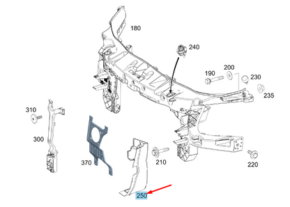 NEW MB SPRINTER W907 FRONT END PANEL LEFT MOUNTING CONSOLE A9078802400 ORIGINAL