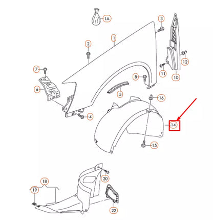 NEW VOLKSWAGEN PASSAT B6 FRONT RIGHT WHEEL HOUSING LINER 3C0805978 ORIGINAL
