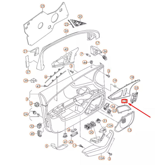NEW AUDI A6 C7 FRONT RIGHT DOOR LOUDSPEAKER COVER TRIM 4G00354244PK ORIGINAL