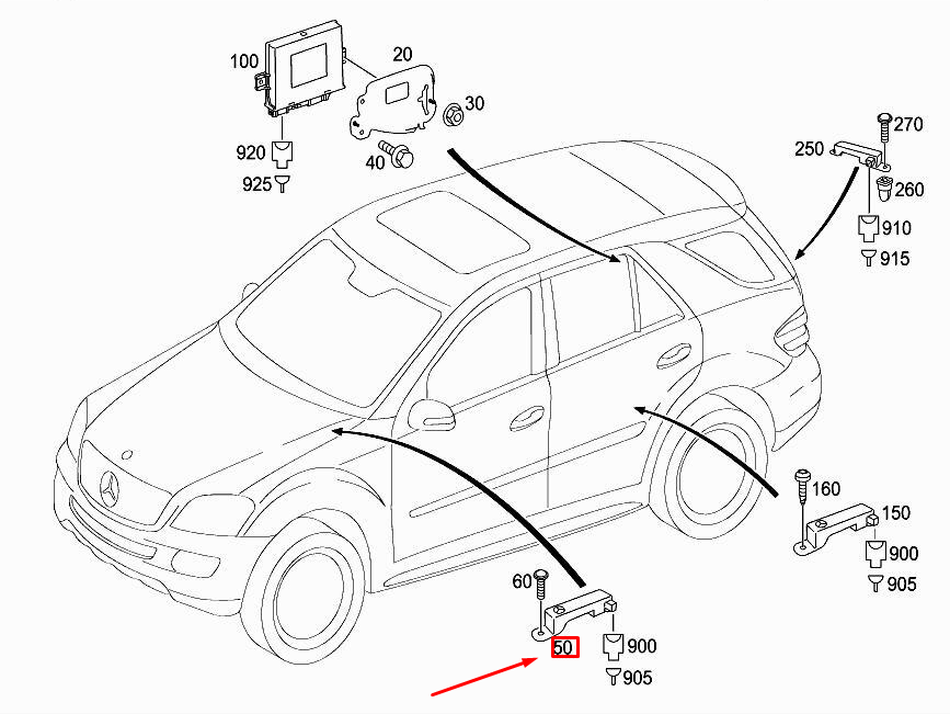 new mercedes-benz r w251 cockpit keyless entry antenna a1648201575 original