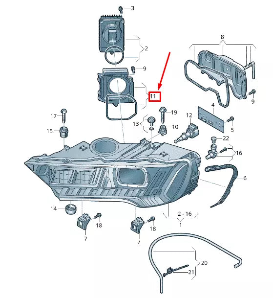 NEW AUDI Q7 4M FRONT LEFT HEADLIGHT CONTROL UNIT BRACKET 4M0941613C