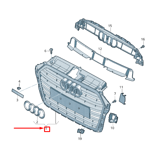 new audi a3 sportback 8v radiator grille 8v3853651ab fuh 8v3853651abfuh original