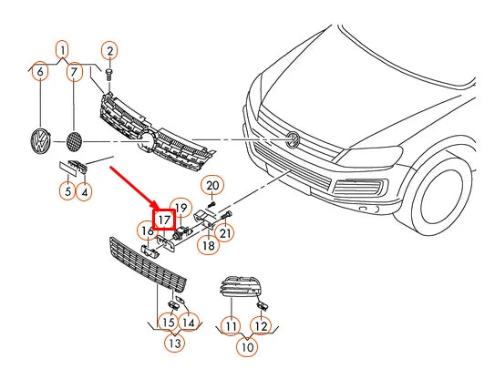NEW VOLKSWAGEN TOUAREG 7P BLANK COVER RETAINER FOR CAP 7P6853231 ORIGINAL