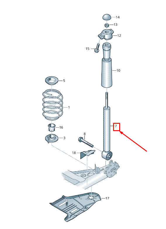 new audi a3 sportback 8v rear left shock absorber 5q0513049bf original