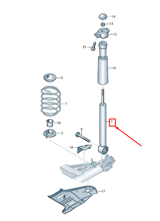 new audi a3 sportback 8v rear left shock absorber 5q0513049bf original