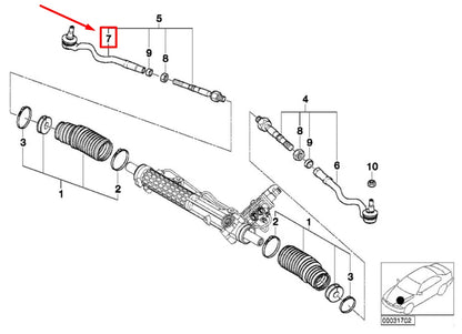NEW BMW 3 CABRIO E46 STEERING TIE ROD END 2229368 32212229368 ORIGINAL