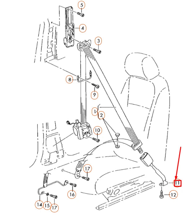 NEW VW GOLF MK6 FRONT LEFT SEAT BELT LATCH 1K4857755ABQVZ