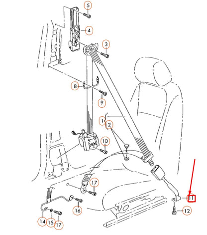 NEW VW GOLF MK6 FRONT LEFT SEAT BELT LATCH 1K4857755ABQVZ