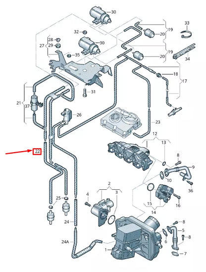 NEW VW TRANSPORTER VI T6 VACUUM HOSE 7E0133241A