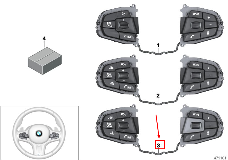 new bmw 5 touring g31 steering wheel multifunction switches 61318053152 original