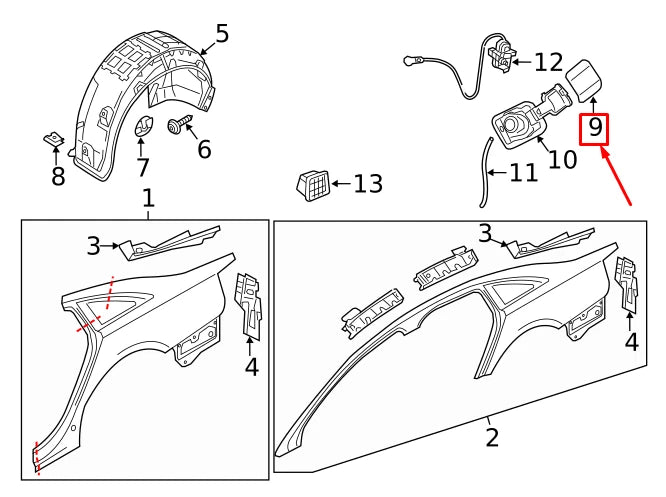 NEW AUDI A6 AVANT C7 REAR FUEL FILLER DOOR 4G0809907GRU ORIGINAL