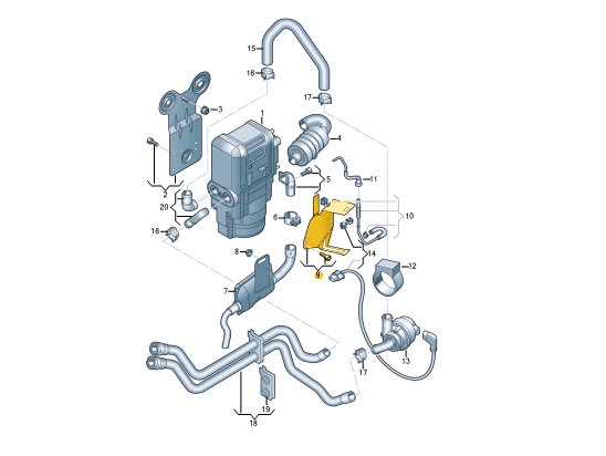 NEW VOLKSWAGEN ARTEON 3H7 AUXILIARY HEATER FUEL LINE BRACKET 3Q0898595 ORIGINAL