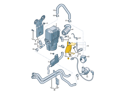 NEW VOLKSWAGEN ARTEON 3H7 AUXILIARY HEATER FUEL LINE BRACKET 3Q0898595 ORIGINAL