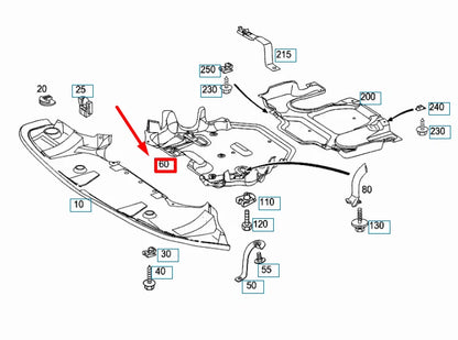 NEW MERCEDES-BENZ E W211 ENGINE UNDERBODY CENTRAL COVER A2115242130 ORIGINAL