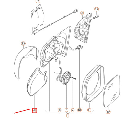 NEW VW AMAROK FRONT RIGHT DOOR MIRROR LOWER COVER CAP 7E1857604B9B9 ORIGINAL