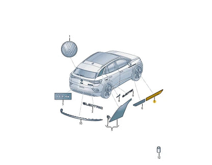 NEW VOLKSWAGEN ID.4 E21 WING LEFT MANUFACTURER BADGE PRO S 11K853689MIE ORIGINAL