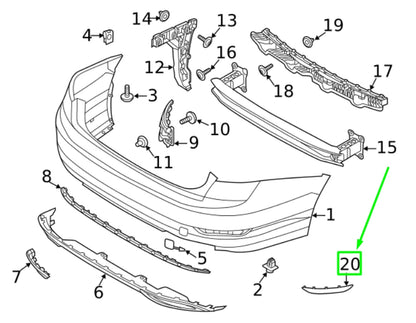 NEW VOLKSWAGEN JETTA A7 MK7 REAR LEFT BUMPER REFLECTOR 17A945105