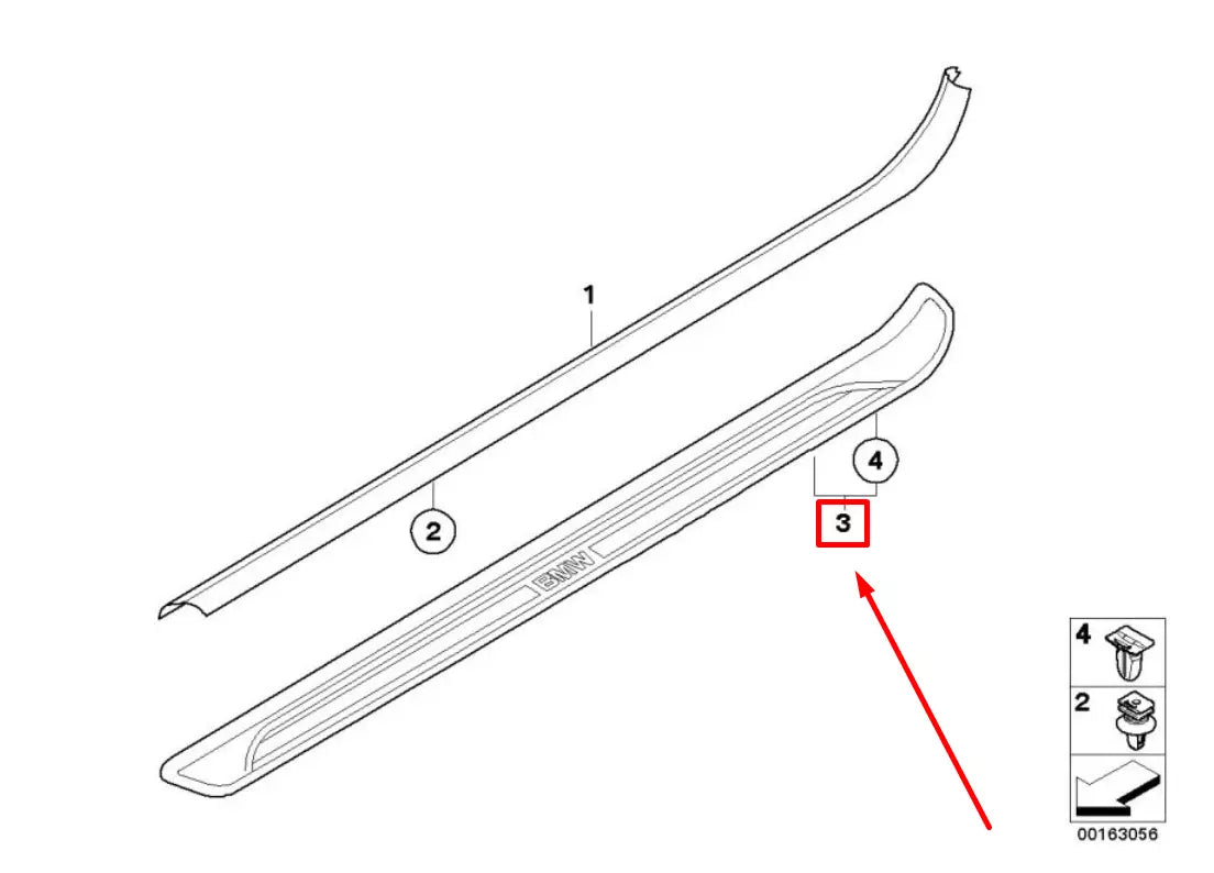 NEW BMW 1 COUPE E82 FRONT LEFT DOOR SILL TRIM 51477180739 7180739 ORIGINAL