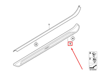 NEW BMW 1 COUPE E82 FRONT LEFT DOOR SILL TRIM 51477180739 7180739 ORIGINAL