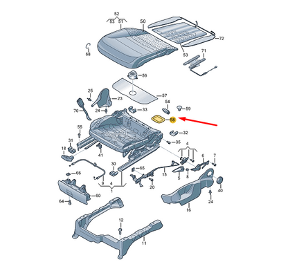 new vw touareg 7p mk2 front left seat retaining frame 7p0882273 original