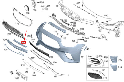 NEW MERCEDES-BENZ E C238 FRONT BUMPER CENTER SEALING A2138851707 ORIGINAL