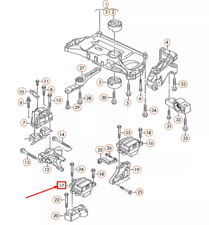 NEW AUDI A3 8P LEFT GEARBOX MOUNTING 1K0199555BE
