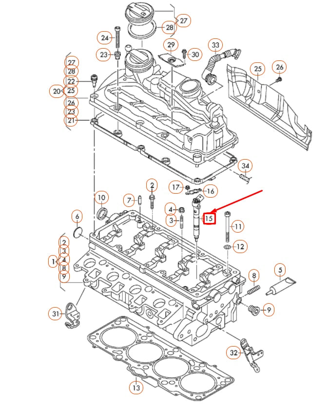 NEW VOLKSWAGEN BEETLE A5 FUEL INJECTOR UNIT 03L130277A ORIGINAL
