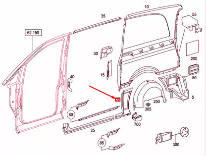 NEW MB VITO W639 REAR RIGHT ROCKER PANELLING A6396378909 ORIGINAL