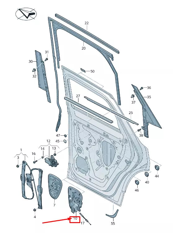 NEW VW TOUAREG CR REAR RIGHT DOOR INNER PANEL COVER 760839096