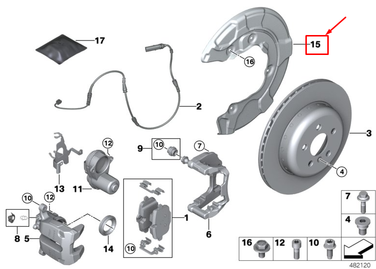 new bmw 3 g20 rear right brake disc protection 34206871340 original