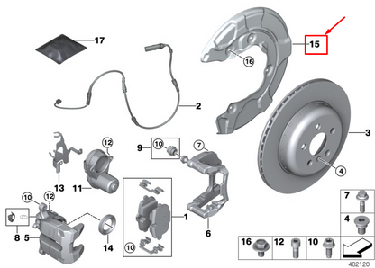 new bmw 3 g20 rear right brake disc protection 34206871340 original