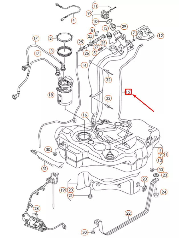 NEW AUDI A3 8P FUEL TANK BREATHER LINE 1K0201993M ORIGINAL