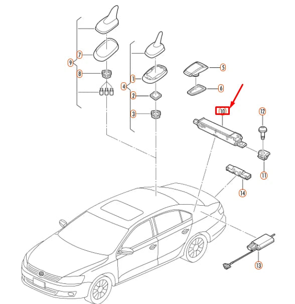 NEW VW JETTA A6 LEFT AERIAL AMPLIFIER 5C6035552D ORIGINAL