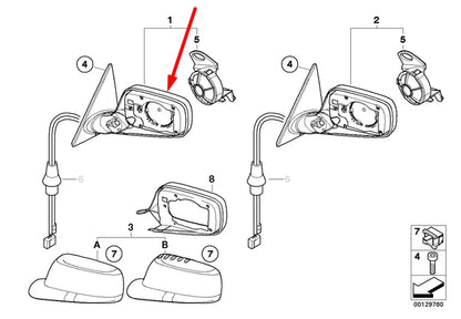 NEW BMW 3 E46 FRONT RIGHT DOOR WING MIRROR 51167003452 7003452 LHD ORIGINAL