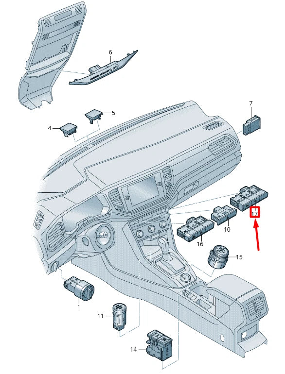 NEW VOLKSWAGEN T-ROC A11 PARK ASSIST SWITCHES PANEL 2GA927238AWHS