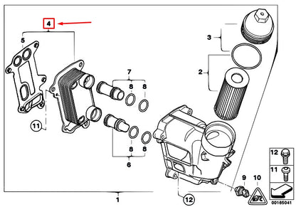 NEW BMW 1 E81 OIL FILTER HEAT EXCHANGER 11427802113 ORIGINAL
