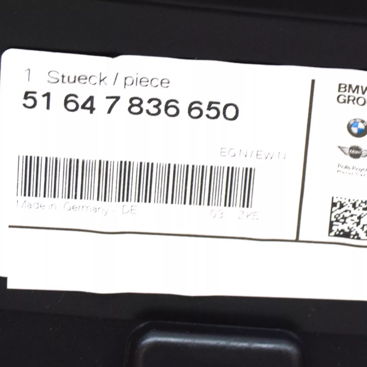 NEW BMW 1 E87 M SPORT FRONT BUMPER AIR DUCT SLAM PANEL 51647836650 ORIGINAL