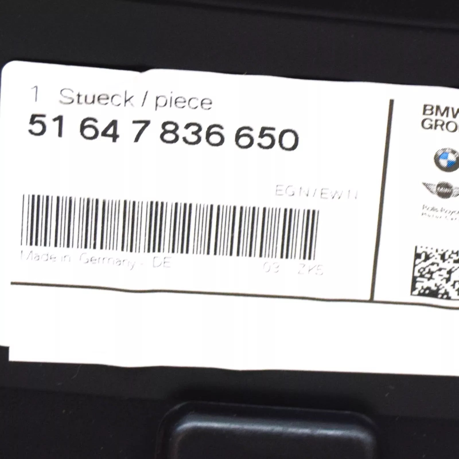 NEW BMW 1 E87 M SPORT FRONT BUMPER AIR DUCT SLAM PANEL 51647836650 ORIGINAL