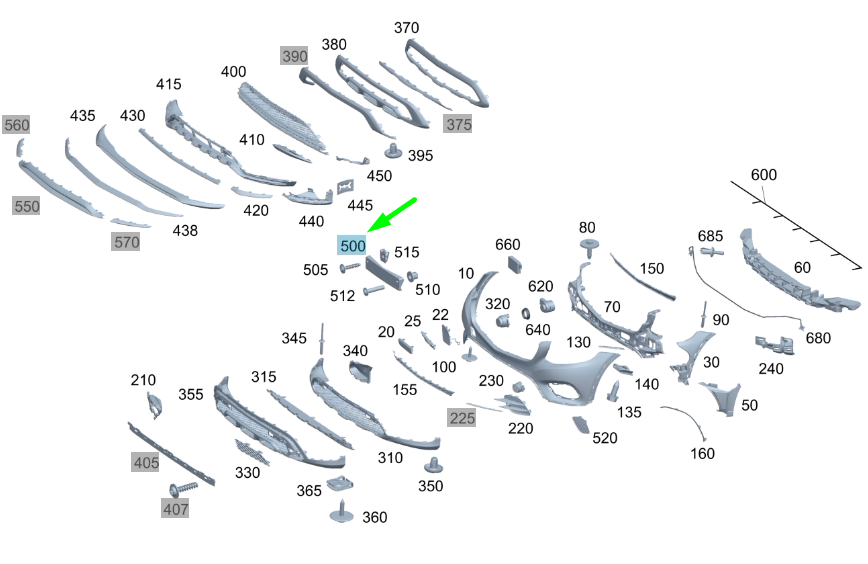 new mercedes-benz glc c253 front license plate holder a2538851602 original