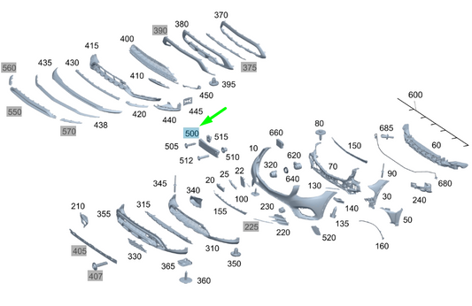 new mercedes-benz glc c253 front license plate holder a2538851602 original