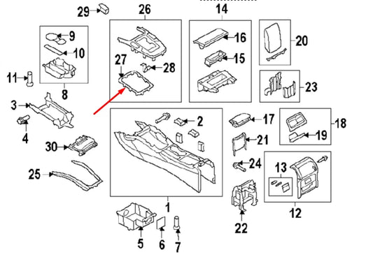 NEW AUDI A4 B8 GEAR SHIFT SURROUND TRIM 8K08642603Q7 2012 ORIGINAL